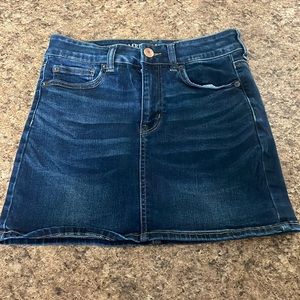NWOT AE AMERICAN EAGLE HI RISE MINI DENIM JEAN SKIRT NEXT LEVEL STRETCH X 4